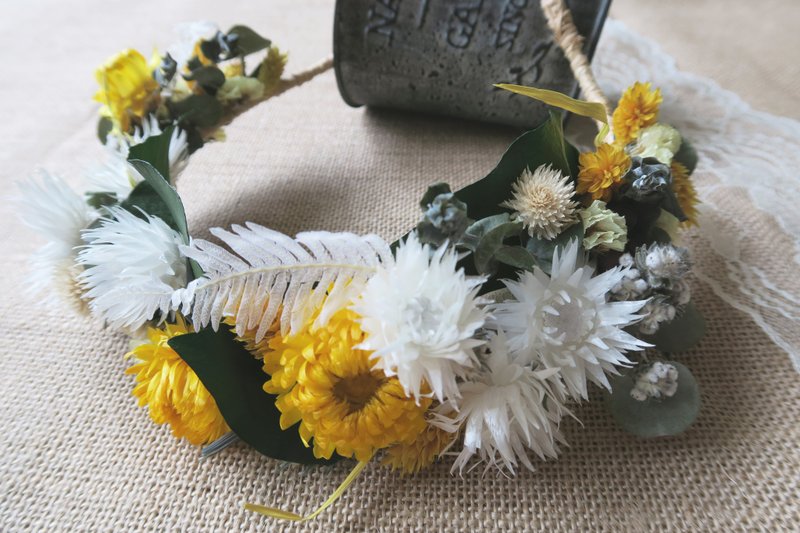 I Wedding collection I 新娘干燥花冠/头花_婚纱/婚礼摄影 (可定制) - 植栽/盆栽 - 其他材质 黄色