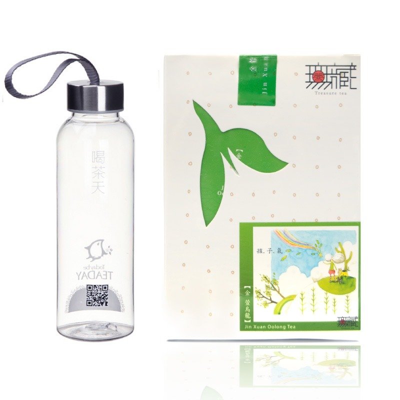 【简单泡茶组】阿里山金萱乌龙◆10入三角茶包+随身耐热瓶◆ - 茶 - 其他材质 绿色