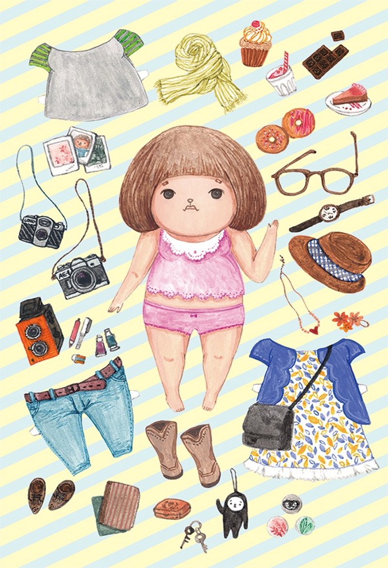 【卡片】胖胖纸娃娃 / 友谊卡 问候卡＿充满童趣 儿时记忆 - 卡片/明信片 - 纸 黄色