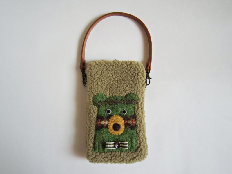 葛林熊先生手机袋(附提带) - 手机壳/手机套 - 其他材质 咖啡色