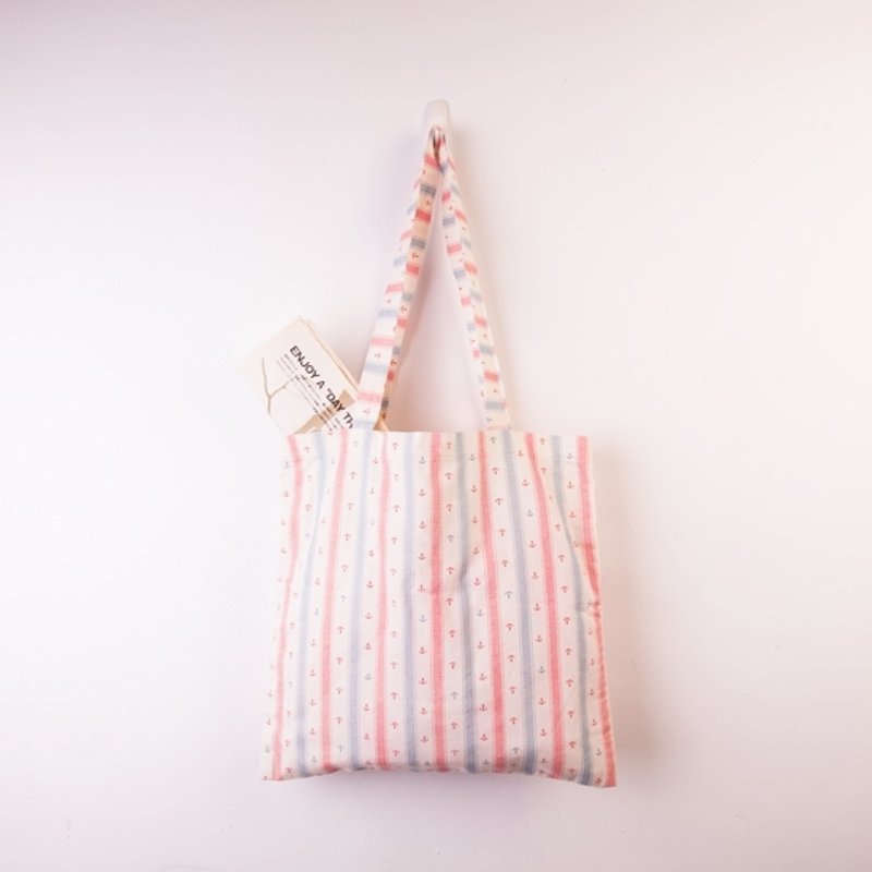 Have fun系列_双肩背袋棉麻花布包(Marine) - 侧背包/斜挎包 - 其他材质 红色