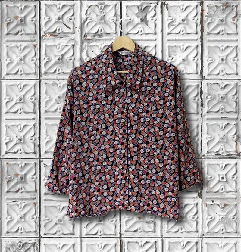 /林檎梦/锁链童趣波点衬衫 中性 古着 vintage - 女装衬衫 - 其他材质 