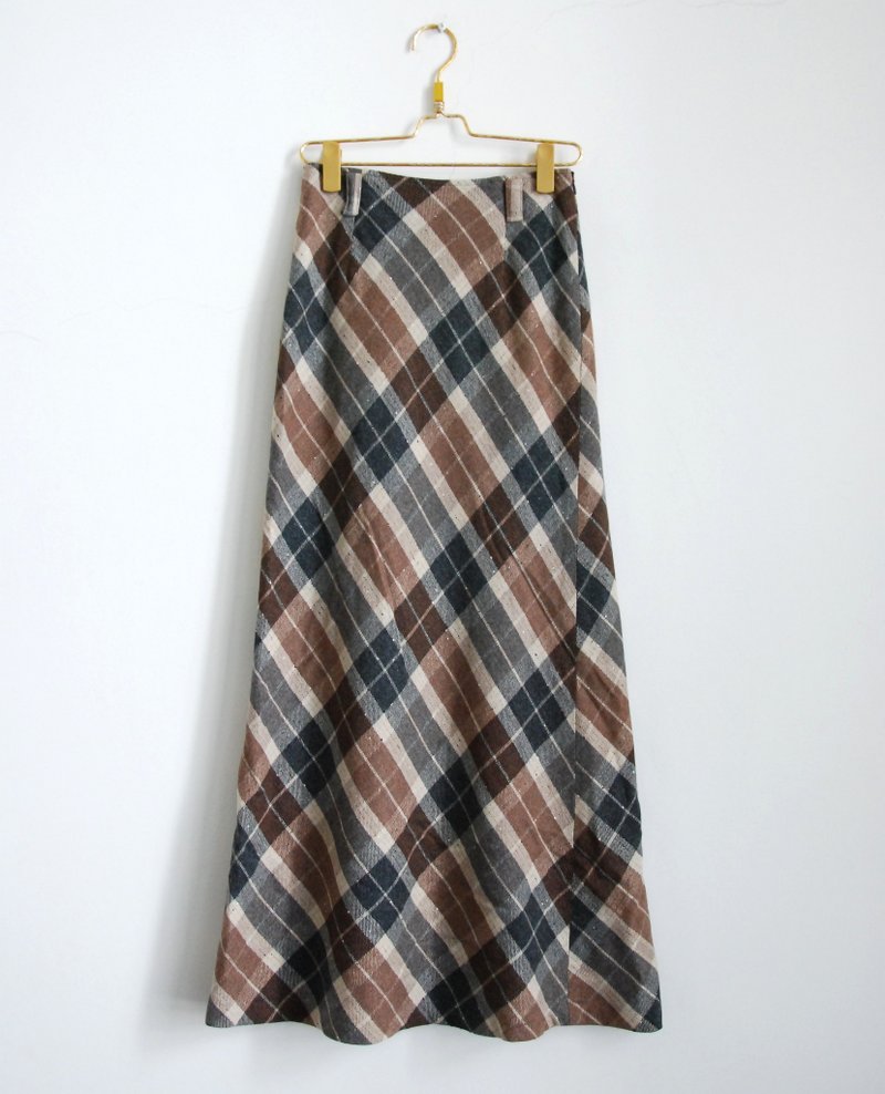 格纹古着毛料裙 - 裙子 - 其他材质 