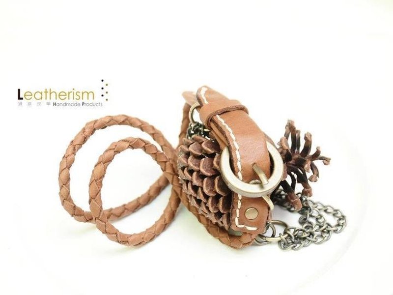 一圈又一圈的摇滚气派~Leatherism棕色牛皮织皮手带＊免邮费＊ - 手链/手环 - 真皮 卡其色