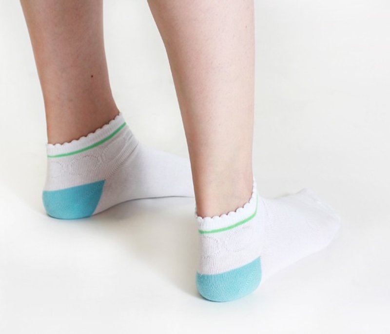 泡茶1/2袜 - 袜子 - 棉．麻 白色