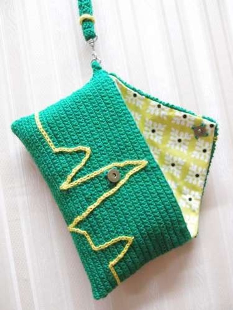 电心跳跳山南山北手拿包 手工编织 - 手拿包 - 其他材质 绿色