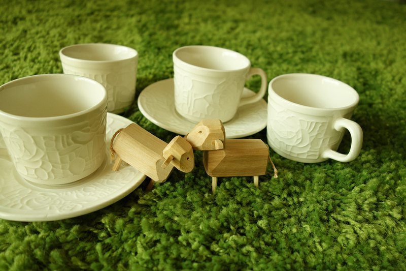 Tams英国白玫瑰茶皿组-4杯2盘 - 咖啡杯/马克杯 - 其他材质 白色