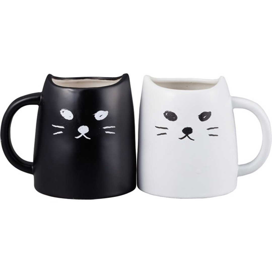 日本 黑猫白猫 马克对杯 - 咖啡杯/马克杯 - 其他材质 