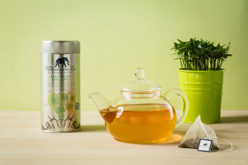 【精选系列】英国Williamson Tea威廉森茶--Pure Green Earl Grey伯爵绿茶(15入立体茶包)【雨林联盟与UTZ双重认证】 - 茶 - 新鲜食材 绿色