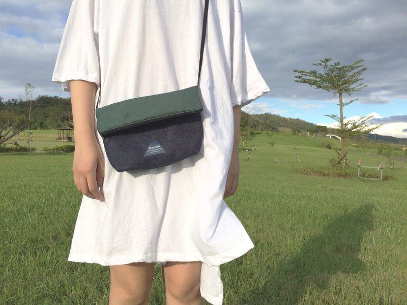 MaryWil双色蛋糕包-墨绿深蓝莓 - 侧背包/斜挎包 - 其他材质 多色