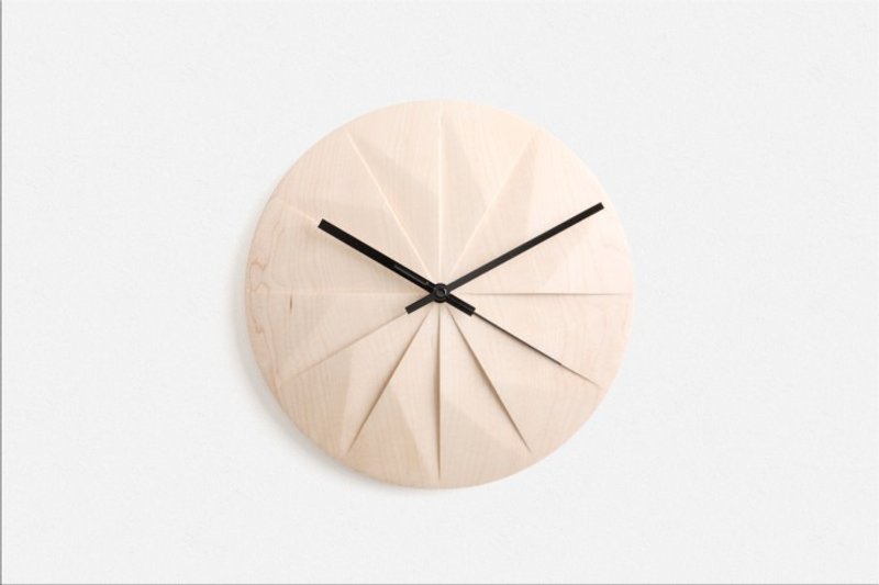 [PANA OBJECT] 原木工艺 Shady / 枫木12等分挂钟 / 黑色指针 - 时钟/闹钟 - 木头 卡其色