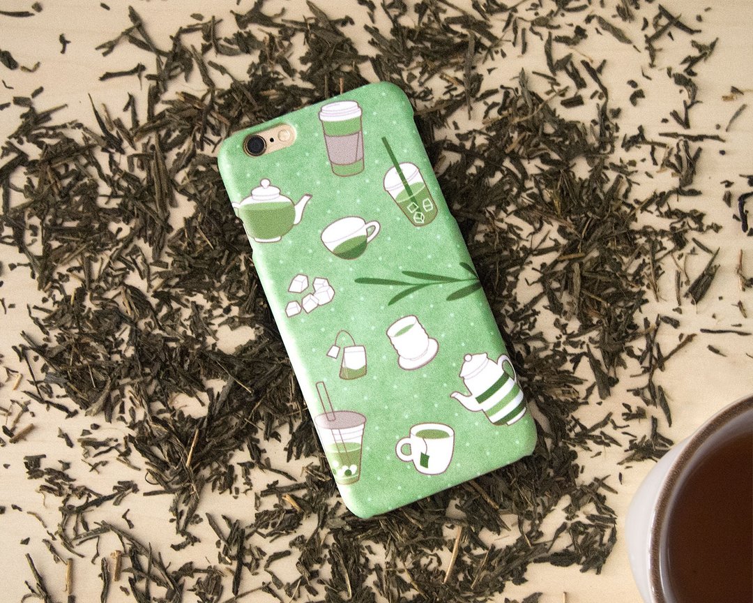 如果你也爱喝绿茶::手机壳 - 手机壳/手机套 - 塑料 绿色