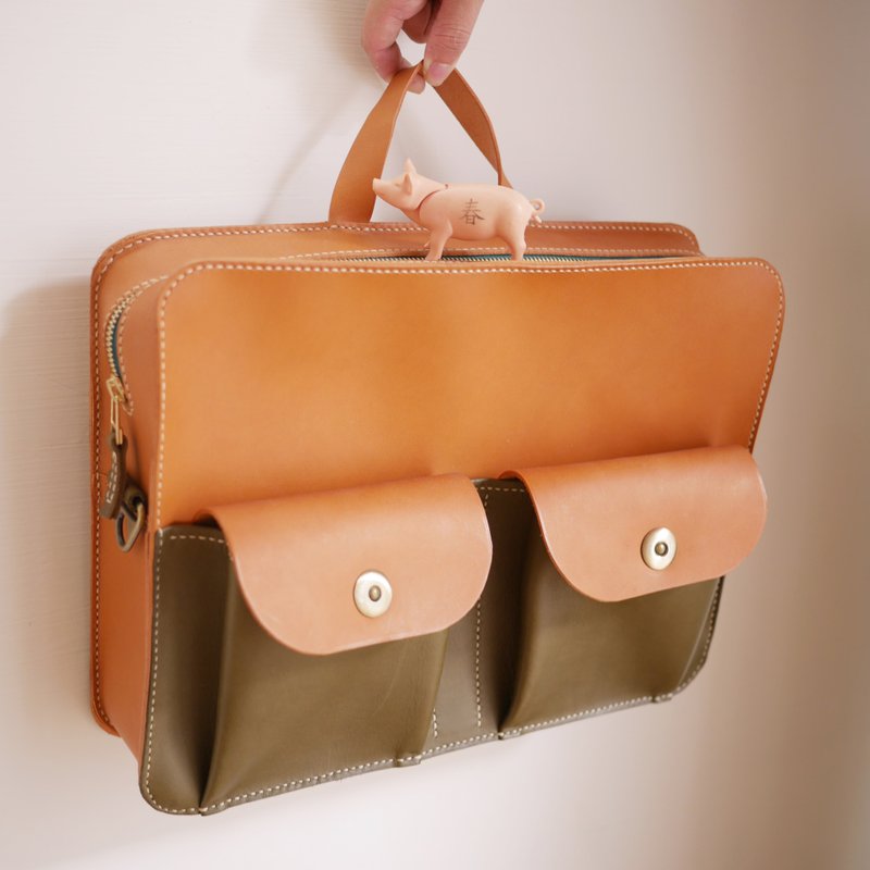 彼得的手提侧背包 - 手提包/手提袋 - 真皮 多色