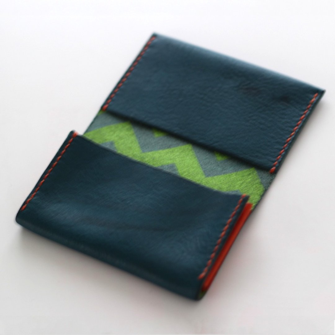 card case(navy) - 名片夹/名片盒 - 真皮 蓝色