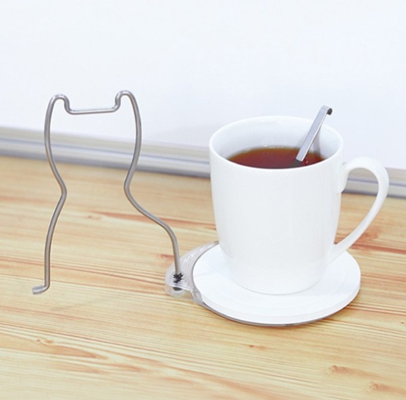 转杯架(猫) 吸水杯垫  杯架 附调棒 马克杯 - 杯垫 - 其他材质 白色