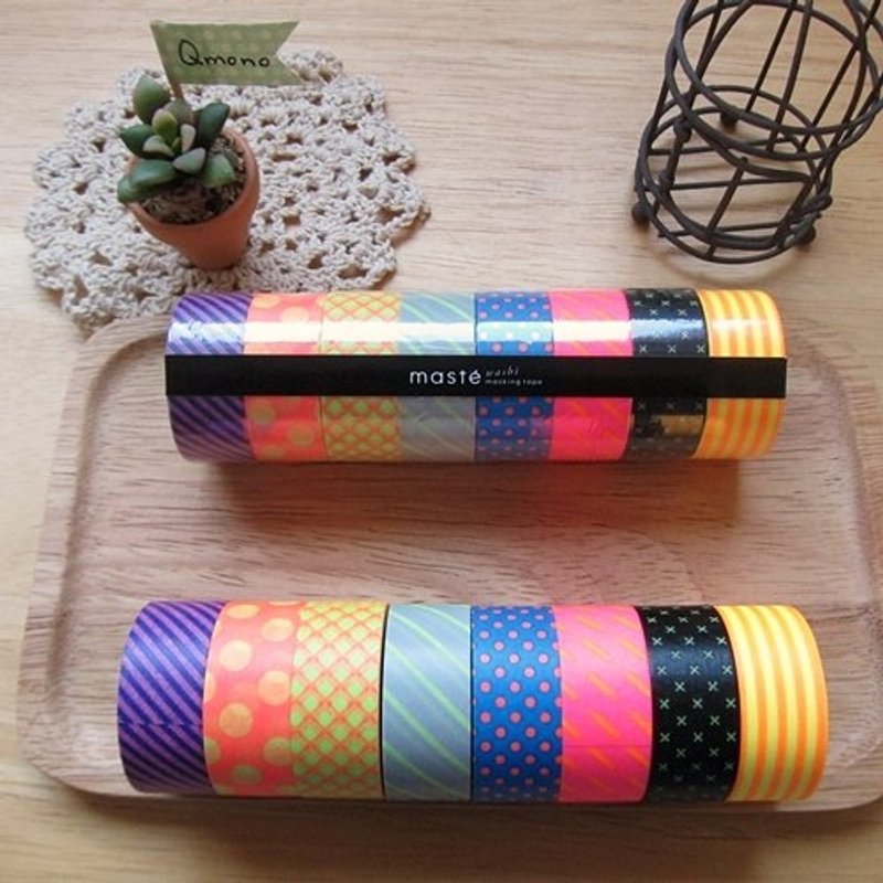 maste Masking Tape 和纸胶带 Basic 花样8卷组 (MST-MKT09-B)】 - 纸胶带 - 纸 多色