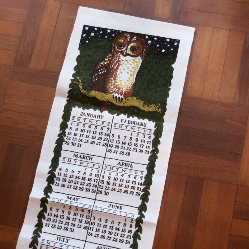 1984 美国早期布面月历 猫头鹰 - 墙贴/壁贴 - 其他材质 白色