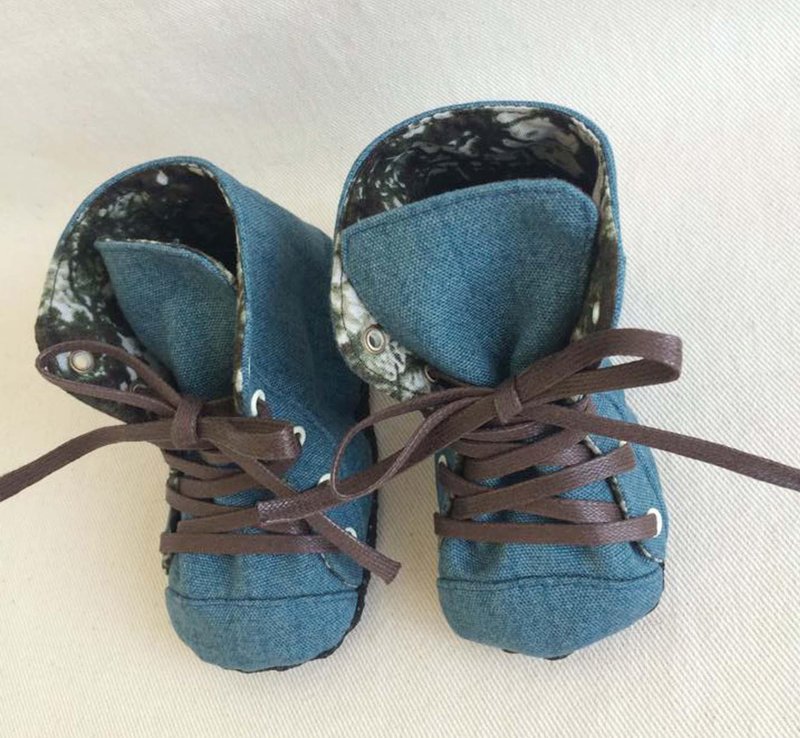 Va手工童鞋系列 蓝绿色个性靴（独家设计款） - 童装鞋 - 其他材质 蓝色