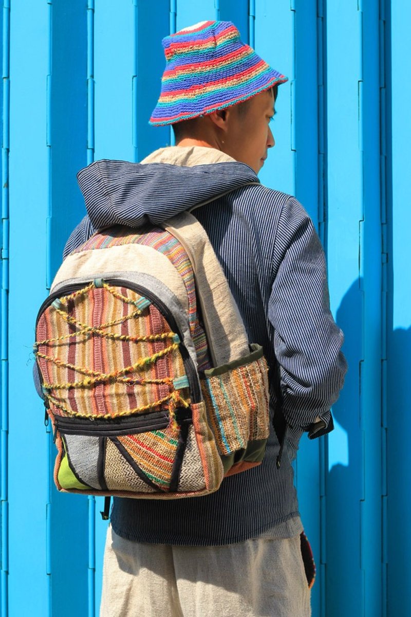 EARTH.er  :: 麻布背包系列 :: │大麻布背包 II ● "Evil Flies" Hemp Daily Backpack│ :: 香港原创设计品牌 :: - 后背包/双肩包 - 其他材质 多色