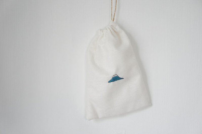 你的袋子 - 刺绣束口袋/富士山 - 其他 - 其他材质 白色