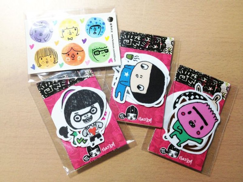 奶泡贴纸小龙包 - 贴纸 - 纸 多色