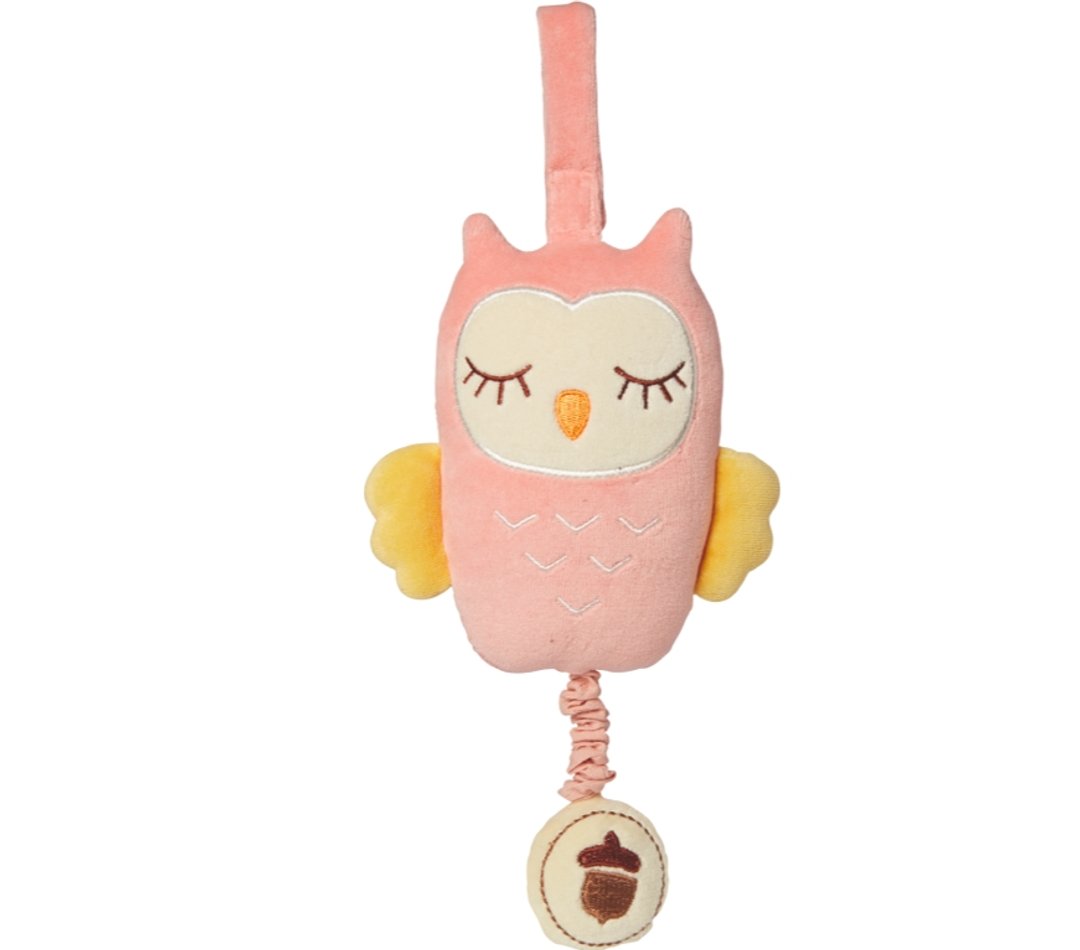 美国MyNatural Owl Musical猫头鹰音乐拉铃-粉红 - 玩具/玩偶 - 棉 粉红色