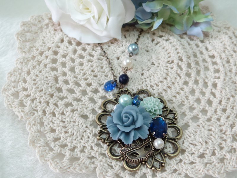 魅影的复古蓝宝石项链 - 项链 - 其他金属 蓝色