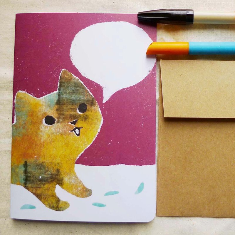 卡片-对话框猫万用卡 - 卡片/明信片 - 纸 红色