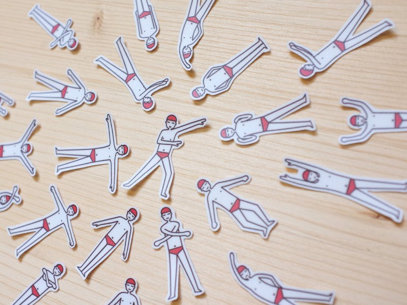 [贴纸] 游泳人体操 - 贴纸 - 纸 红色