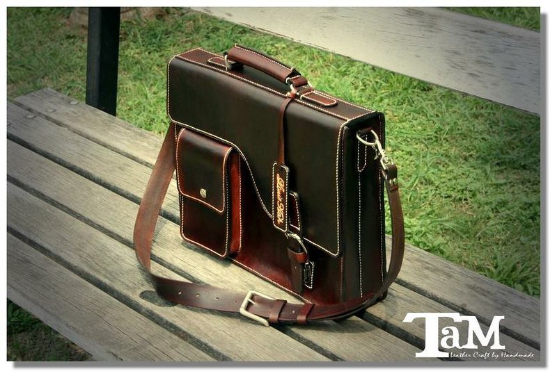 Business Bag 真皮公文包 - 皮件 - 真皮 咖啡色