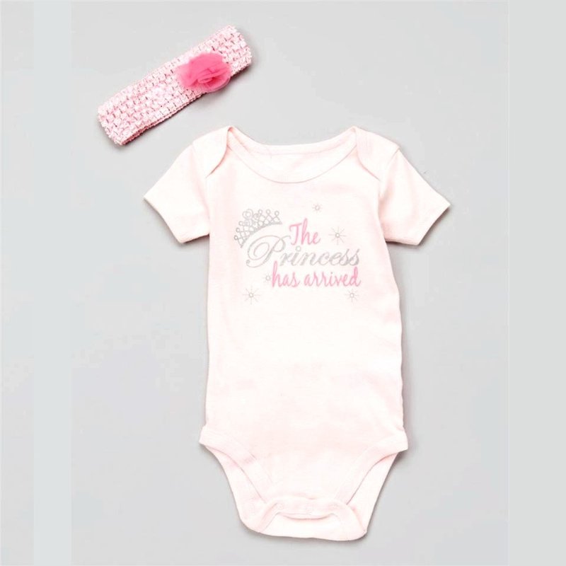 [日安朵朵]美国原装小公主驾到~包屁衣套装组(9个月适穿) Princess Has Arrived 2 Piece Set - 其他 - 棉．麻 粉红色