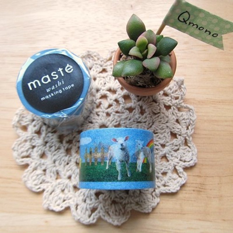 maste Masking Tape 和纸胶带 Multi【农场 (MST-MKT13-A)】动物 - 纸胶带 - 纸 蓝色