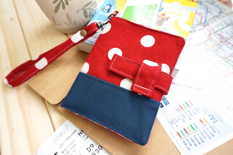 8号帆布水玉护照夹 - 护照夹/护照套 - 其他材质 红色