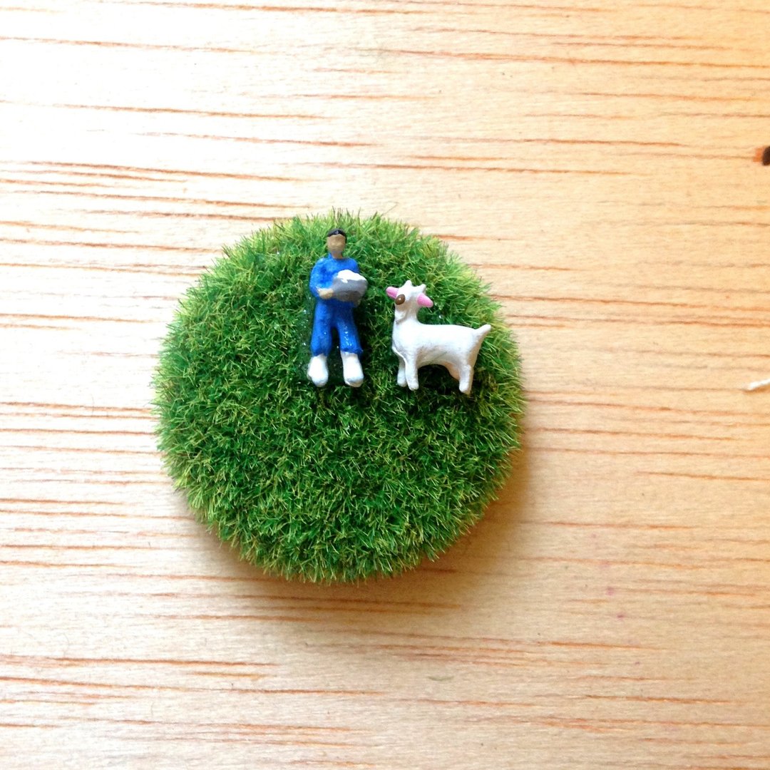 [mini farm] brooches  迷你 农场 小草皮真俏皮 别针-03 - 胸针 - 其他材质 绿色