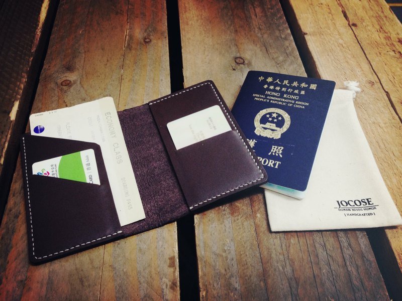 [免运费] 英伦 JOCOSE 护照证件皮套 - 证件套/卡套 - 真皮 咖啡色