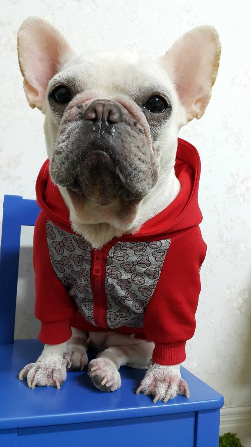 连帽外套 - <蝴蝶结> M号 - 衣/帽 - 棉．麻 红色