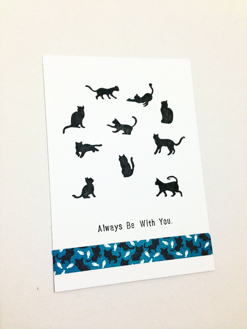 猫咪印章明信片 (B) - 卡片/明信片 - 纸 白色