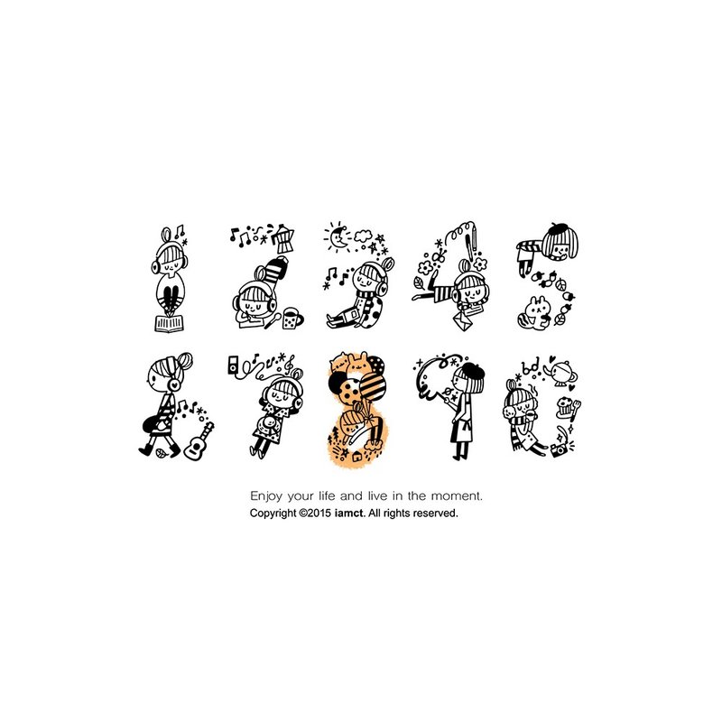 新版 relax 数字女孩系列章 no.8 好好伸展 - 印章/印台 - 木头 卡其色