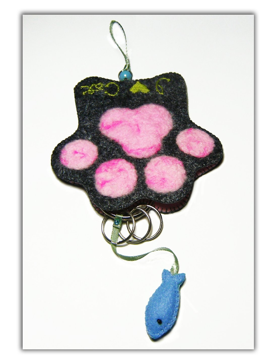 Key Holder-灰色猫掌 - 钥匙链/钥匙包 - 其他材质 灰色