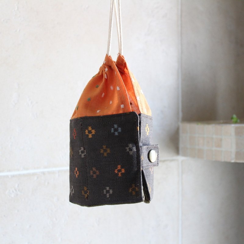 Travel Kit POUCH 两用 小瓶收纳包 旅行装或精油 咖啡十字小方格 - 其他 - 棉．麻 