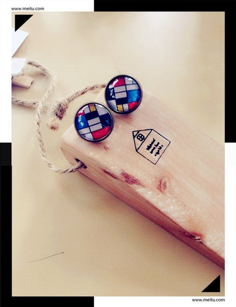 【普普风】蒙德里安 - 耳环/耳夹 - 其他金属 