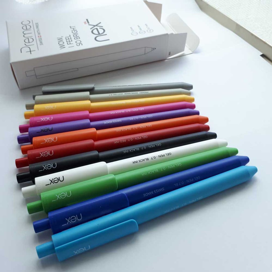 PREMEC nex 瑞士 胶墨笔 一打12支入 笔身色12色 - 铅笔盒/笔袋 - 塑料 多色
