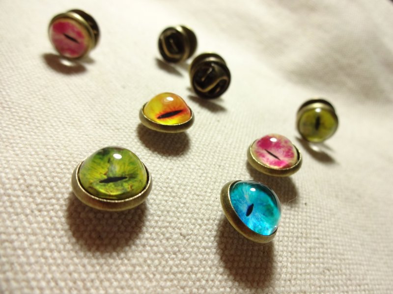 [Cat EYE 系列] 10mm  PIN! 别针 一对两颗 可选色 - 胸针 - 其他金属 多色