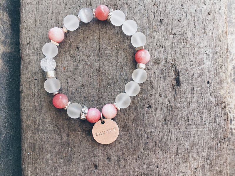 Zhu. 砂白点缀粉红 - 手链/手环 - 其他材质 