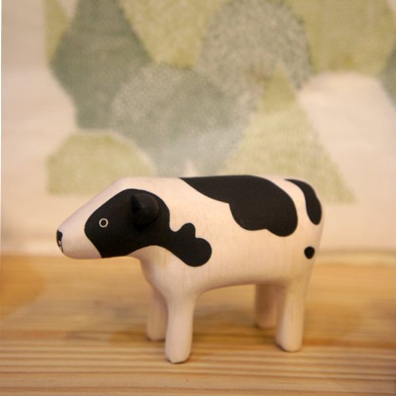 礼物:无垢纯色木作小动物_斑点牛牛 原木色疗愈系摆饰_单只贩售 - 摆饰 - 木头 卡其色