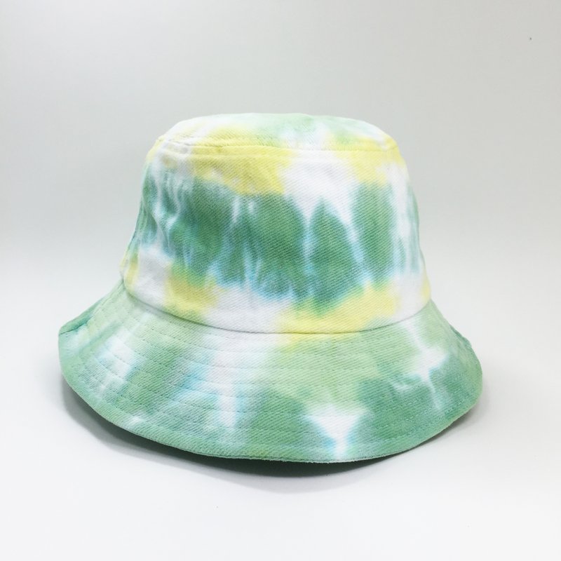 渔夫帽 帽子 手染 渲染 染色/定制 交换礼物 圣诞礼物 生日礼物 情人节礼物 [森林呼吸] - 帽子 - 棉．麻 绿色