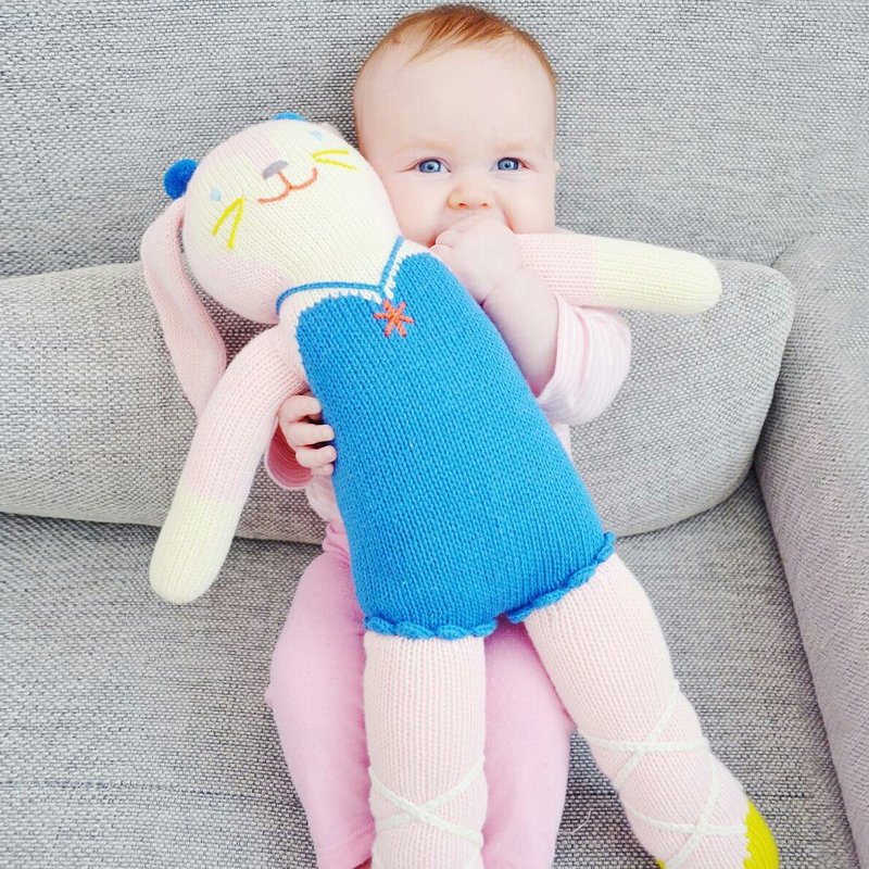 美国Blabla Kids 纯棉针织娃娃(大只) - 芭蕾兔 B21052640 - 玩具/玩偶 - 棉．麻 蓝色