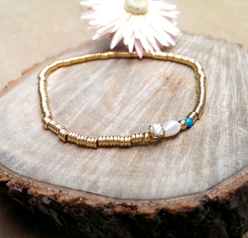 〈 月光宝盒 〉 黄铜 手链 手环 细 - 手链/手环 - 其他材质 金色