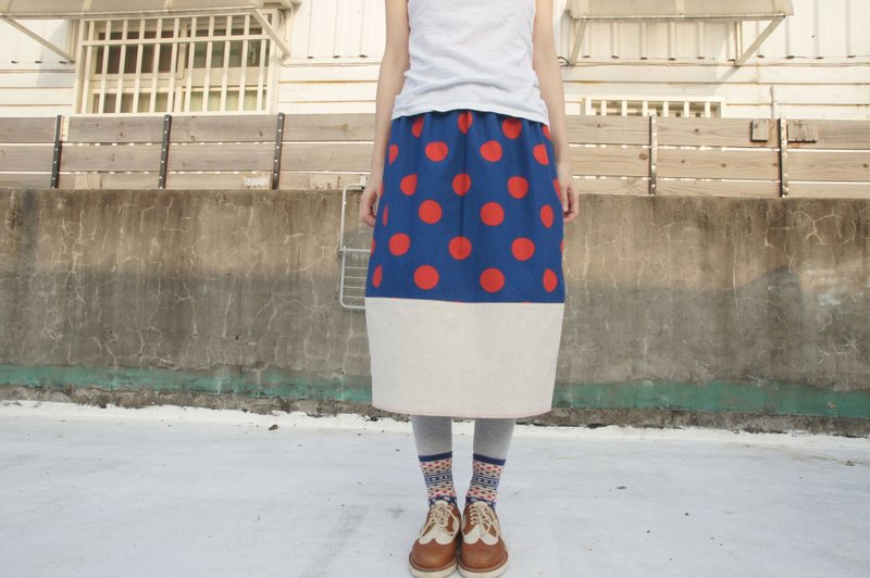 大点点两穿式裙子(剩最后一件现货) - 裙子 - 其他材质 蓝色