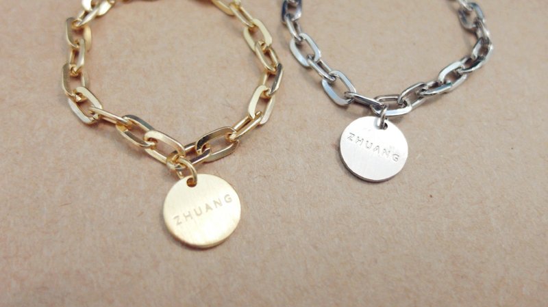 Zhu.手工手环 *. Go your own way中款铁镀链 - 手链/手环 - 其他金属 多色